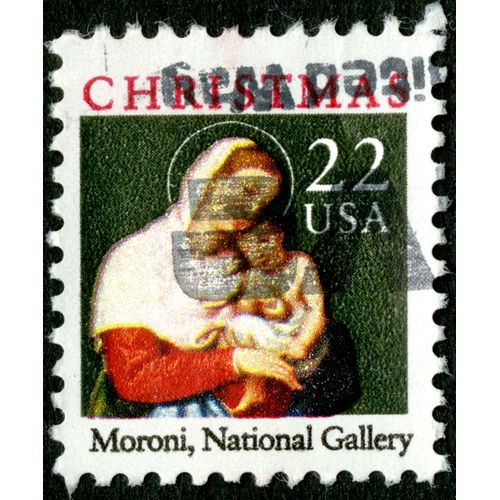 Timbre Oblitéré Usa, Christmas, Moroni, National Gallery, 22