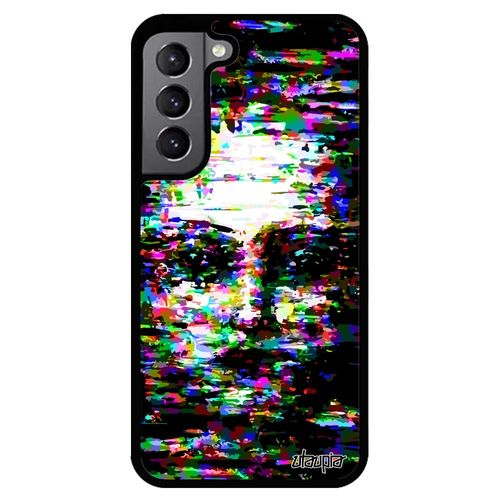 Coque Silicone Samsung S22 Portrait Femme Etui Jaune Visage Bumper Mobile Artistique Fantome Femme Peinture Antichoc Art Alu Galaxy