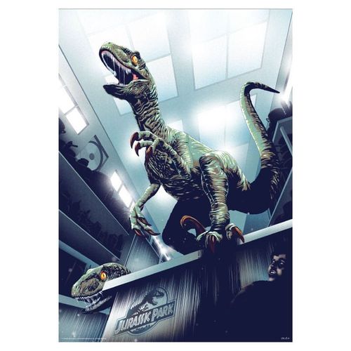 Jurassic Park Lithographie 30th Anniversary Edition Hiding In Kitchen