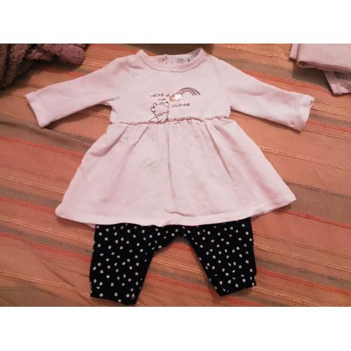 Combinaison Robe Pantalon Bleu/ Marine 1 Mois Disney Baby Orchestra.