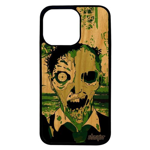 Coque Silicone Iphone 13 Pro En Bois Zombie Etui Fin Du Monde De Protection Mobile 1000 Go Frêne Ville Mort Vivant Halloween