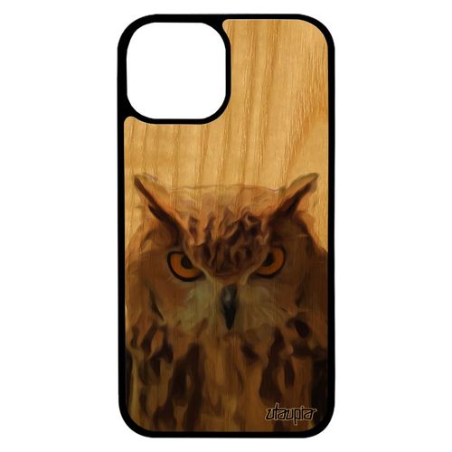 Coque Bois Silicone Iphone 13 Mini Hibou Tpu Jolie Design Chouette Housse Marron Telephone Oiseau Animaux Originale Animal 4g