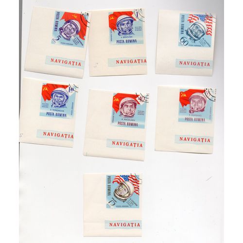 Roumanie- Série De 7 Timbres Non Dentelés- Poste Aérienne- Conquête De L' Espace- Année 1964