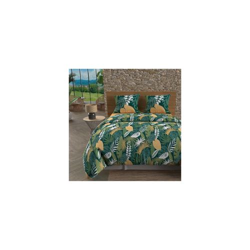 Parure Housse De Couette En Coton 57 Fils 260x240 Cm Tanzanie Corail, Par Soleil D'ocre