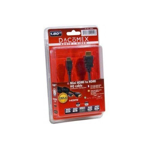 DACOMEX HQ - Câble HDMI - 19 pin mini HDMI Type C mâle pour HDMI mâle - 1.8 m