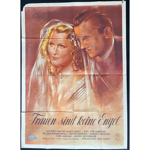 Women Are No Angels - Frauen Sind Keine Engel - Film 1944 Willi Forst Avec Axel Von Ambesser, Margot Hielscher, Curd Jurgens - Affiche De Cinéma Originale Allemande 119x86 Cm - Movie Poster