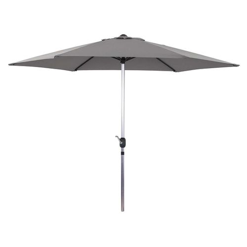 Parasol Jardin Droit Alu "Sol" - Rond - Ø 3m - Gris
