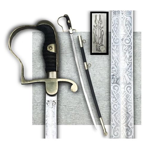 Rare & Beau Sabre / Baio De Luxe Prussien De Gendarme Ou Policier, Carl Eickhorn, Xix, Original #42