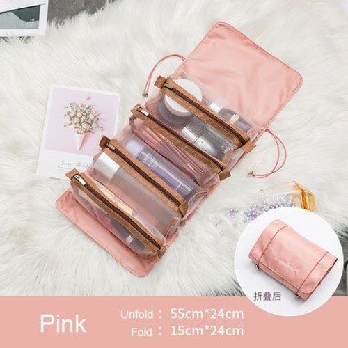 Bleu Edary 2 pcs Maquillage Sacs Double Zipper Sac De Rangement Grande Capacité Étanche PU Cosmétique Sac Beauté Cas pour Femmes et Filles 