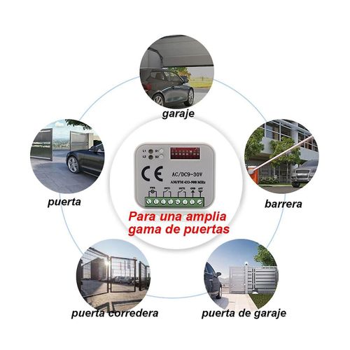 Porte de garage universelle Récepteur de télécommande 2ch Commutateur de contrôleur pour émetteur Rx Multi Freque