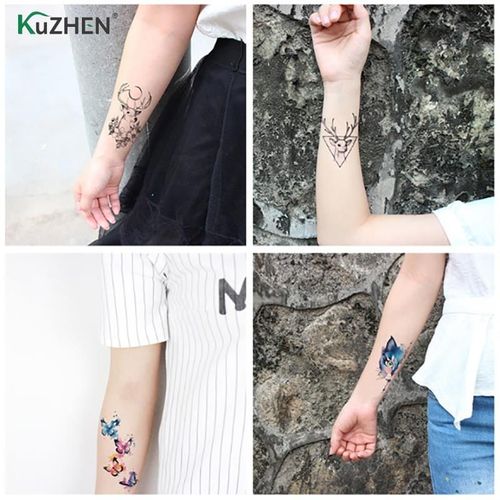 Faux Autocollants De Tatouage Temporaire, Imperméable, Flash, Chat, Chien, Cou, Main, Dos, Épaule, Pour Femmes Et Hommes 