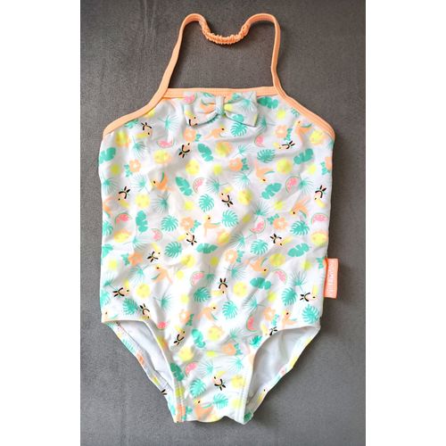Maillot De Bain Multicolore. Perroquet. Fleur. Feuille. Soleil. Pasteque. Smiley Baby. Taille 12 Mois