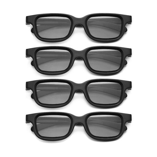 4pcs Lunettes 3D passives polarisées pour 3D Tv Real 3D Cinemas pour 3D Gaming And Tv Frame
