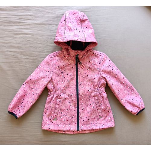 Parka. Veste Rose A Coeurs Multicolore A Capuche. C&a. Taille 3 Ans