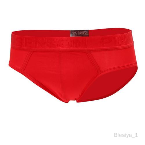 Sexy Low Rise Boxer Brief Slips Sous-Vêtements Homme Sans Couture 5 Couleurs Rouge M