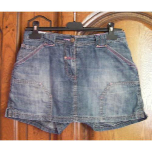Jupe-Short Jean Basic One - Taille 14 Ans
