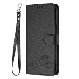 Étui Pour Xiaomi Mi A2 Rfid Chat Portefeuille À Rabot Porte-Fente Pour Carte, - Noir