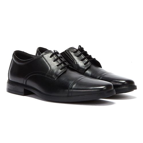 Clarks Howard Cap Leather Chaussures Noires Pour