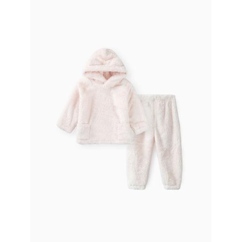 Sweat-Shirt Et Pantalon À Capuche Et À Capuche Flous Avec Oreilles Pour Bébé Fille,Garçon 2 Pièces