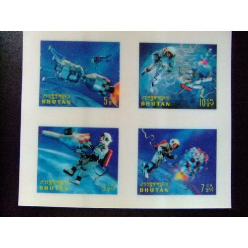 50 Bhoutan Bhoutan 1969 / Space Apollo Xi (Trois Blocs Tridimensionnels / Yvert Bloc 27 / 29 Mnh Voir Photos