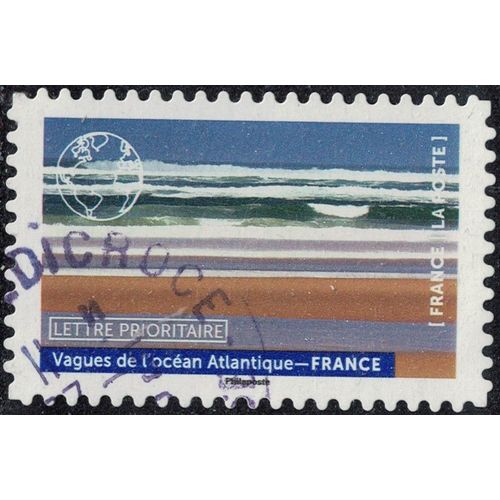 France 2022 Oblitéré Rond Used Notre Planète Bleue Vagues De L'océan Atlantique France Su
