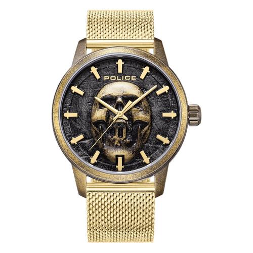 Montre Homme Police Acier Inoxydable Or Montre-Bracelet Police Raho Upog0005504