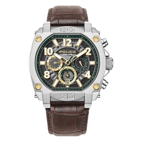 Montre Homme Police Cuir Marron Montre-Bracelet Police Norwood Upof0021902