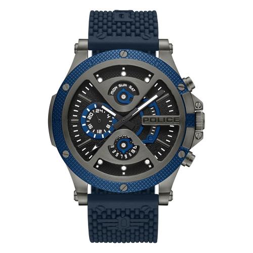 Montre Homme Police Silicone Bleu Montre-Bracelet Police Surigao Upoq2110503