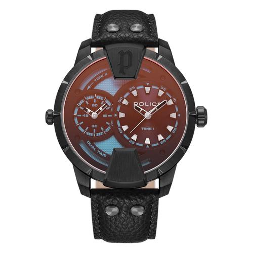 Montre Homme Police Cuir Noir Montre-Bracelet Police Huntley Upoa0022001