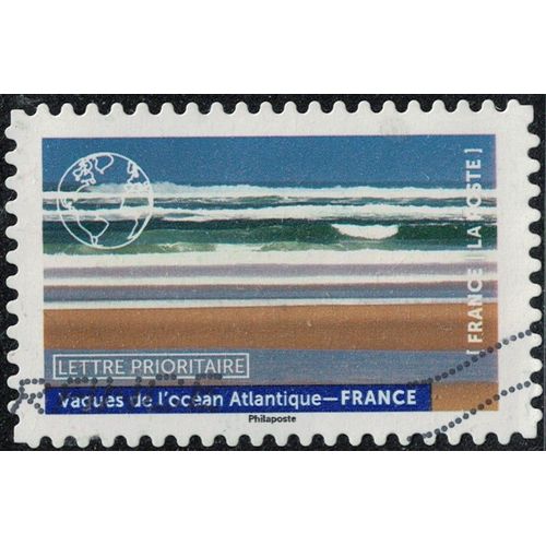 France 2022 Oblitéré Used Notre Planète Bleue Vagues De L'océan Atlantique France Su