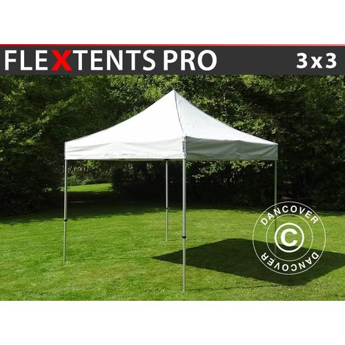 Tente Pliante Chapiteau Pliable Tonnelle Pliante Barnum Pliant Flextents Pro 3x3m Argenté