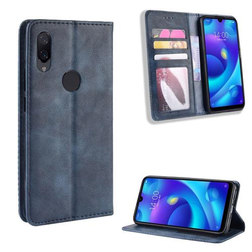 Coque Xiaomi Redmi Note 7s,Etui Pour Xiaomi Redmi Note 7s,Coque En Cuir Vintage Pour Xiaomi Redmi Note 7s,Étui À Rabat Pour Xiaomi Redmi Note 7s,Bleu