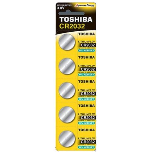 Pile CR2032 Toshiba lot de 5 piles CR2032 lithium 3 volts