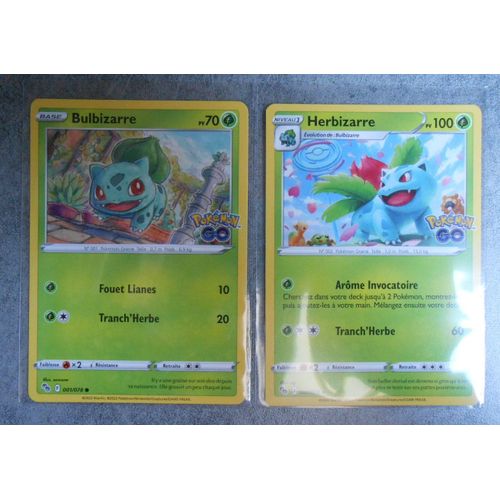 Carte Pokemon Bulbizarre 001/078 + Herbizarre 002/078 - Eb10.5 - Pokemon Go - Vf