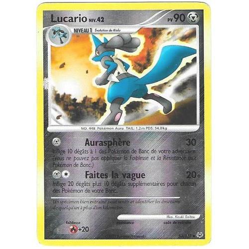 Lucario 53/127 - Niv.42 - 90pv - Platine - Reverse Holo - Carte Pokemon Française