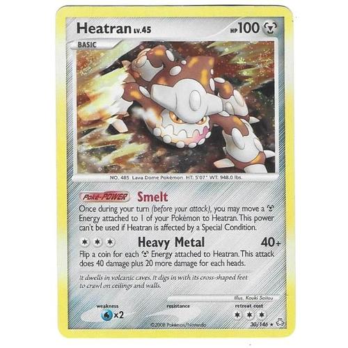 Heatran 30/146 - Lv.45 - 100hp - Diamond & Pearl : Legends Awakened - Rare Holo English Card