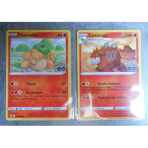 Carte Pokemon Chamallot 013/078 + Camerupt 014/078 - Eb10.5 - Pokemon Go - Vf