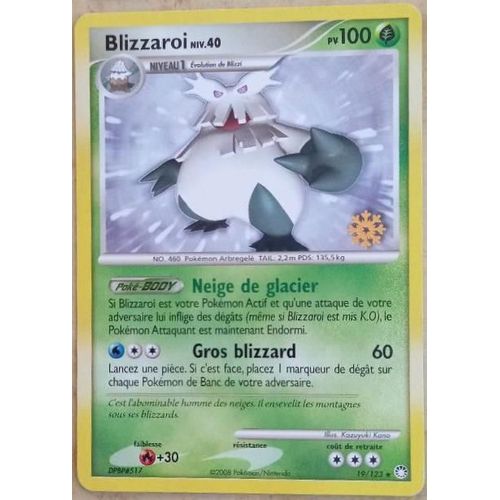 Blizzaroi 19/123 - Niv.40 - 100pv - Diamant & Perle : Trésors Mystérieux - Carte Rare "Gold Snowflake" ("Flocon De Neige Or")