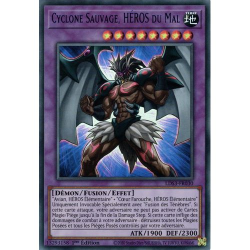 Yu Gi Oh Lds3 Fr030 Cyclone Sauvage Héros Du Mal Ultra Rare