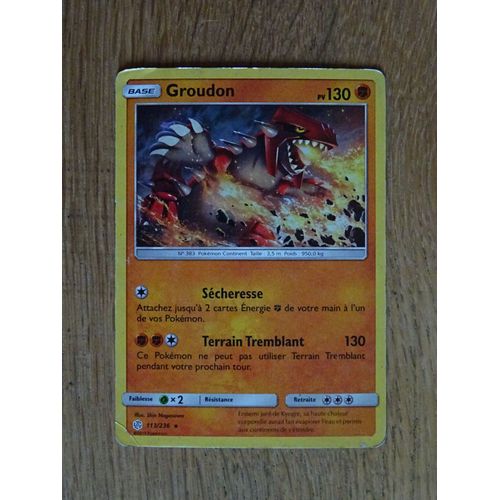 Carte Pokemon Groudon Holo 130 Pv 113/236 - Sl12 - Eclipse Cosmique -