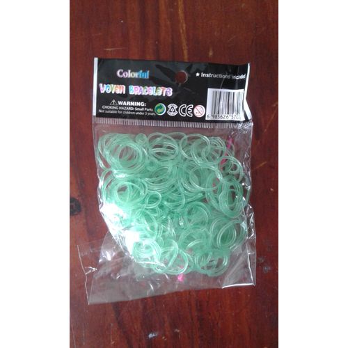 Élastiques Rainbow Loom Vert Transparent Avec Crochet Et Attaches