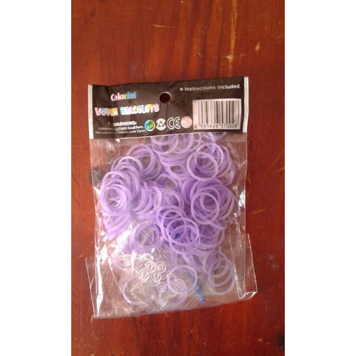Élastiques Rainbow Loom Violet Avec Crochet Et Attaches