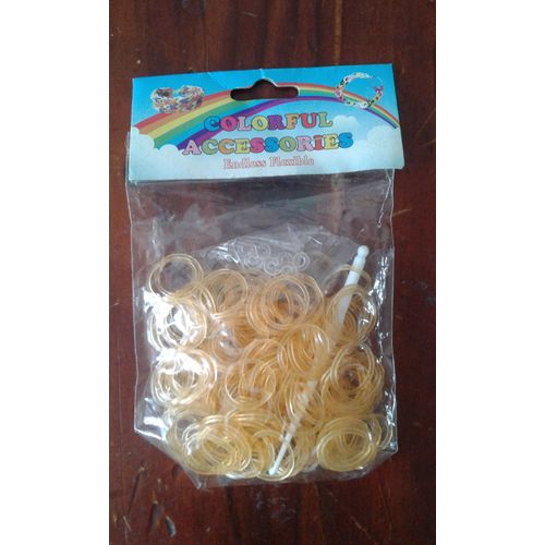 Élastiques Rainbow Loom Orange Clair Avec Crochet Et Attaches