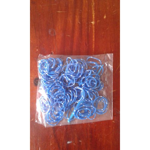 Élastiques Rainbow Loom Bicolore Bleu/Blanc Avec Crochet