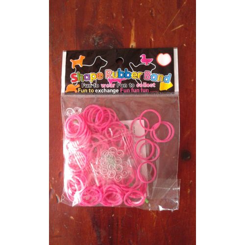 Élastiques Rainbow Loom Rose Avec Crochet Et Attaches