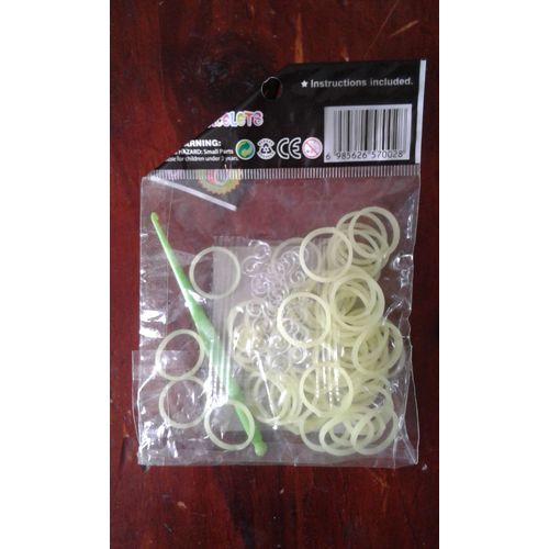 Élastiques Rainbow Loom Jaune Clair Avec Crochet Et Attaches