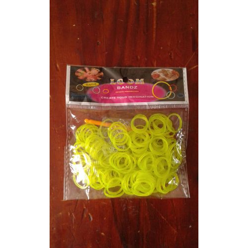 Élastiques Rainbow Loom Jaune Avec Crochet Et Attaches
