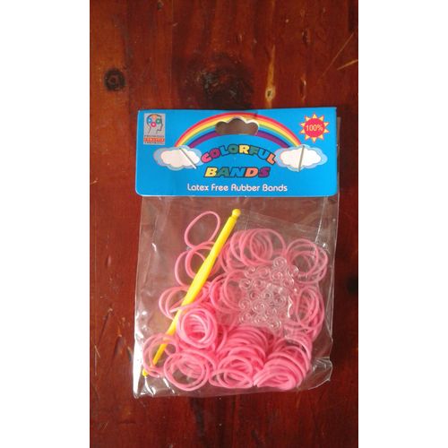 Élastiques Rainbow Loom Rose Avec Crochet Et Attaches