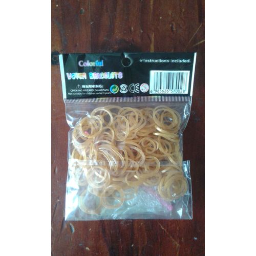 Élastiques Rainbow Loom Marron Clair Avec Crochet Et Attaches