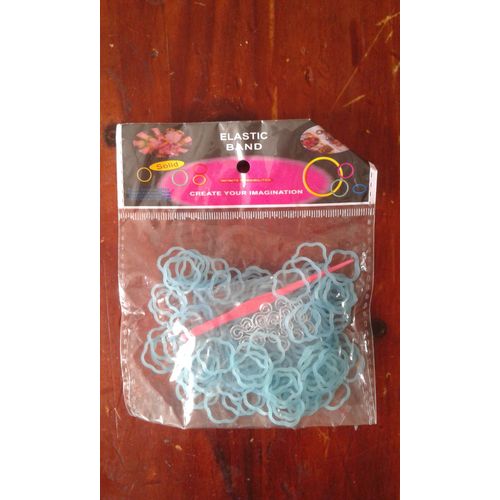 Élastiques Rainbow Loom Forme Fleur Turquoise Avec Crochet Et Attaches
